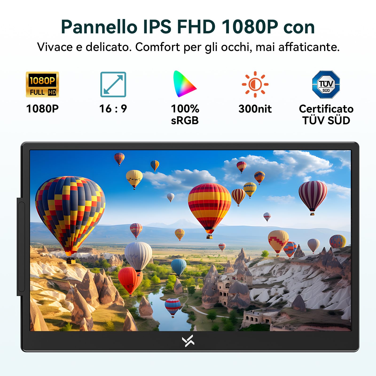 PX5 Pro Triplo Monitor Portatile per Laptop 14" FHD IPS 300 nit, Schermo Esterno USB-C Plug & Play Senza Magneti, Secondo Schermo per Smart Working, Viaggio e Ufficio