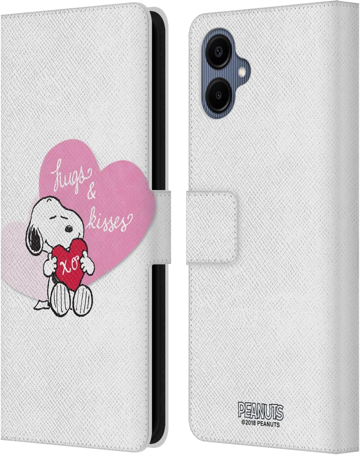 Head Case Designs Officially Licensed Peanuts Snoopy Hugs and Kisses Sealed with A Kiss Leather Wallet Case Compatible with Samsung Galaxy A06 4G / 5G