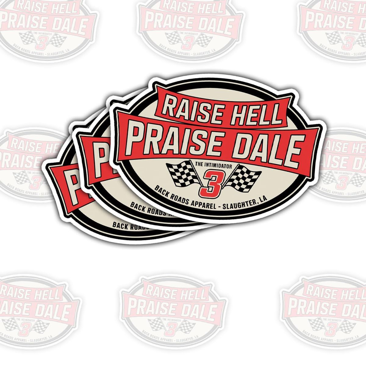 3 calcomanías cómicas Raise Hell Praise Dale, el regalo ideal para fanáticos de carreras