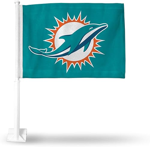 Vista 113 de Rico Industries NFL Double Sided Car Flag - 16" x 19" - Strong Pole That Hooks onto Car/Truck/Automobile