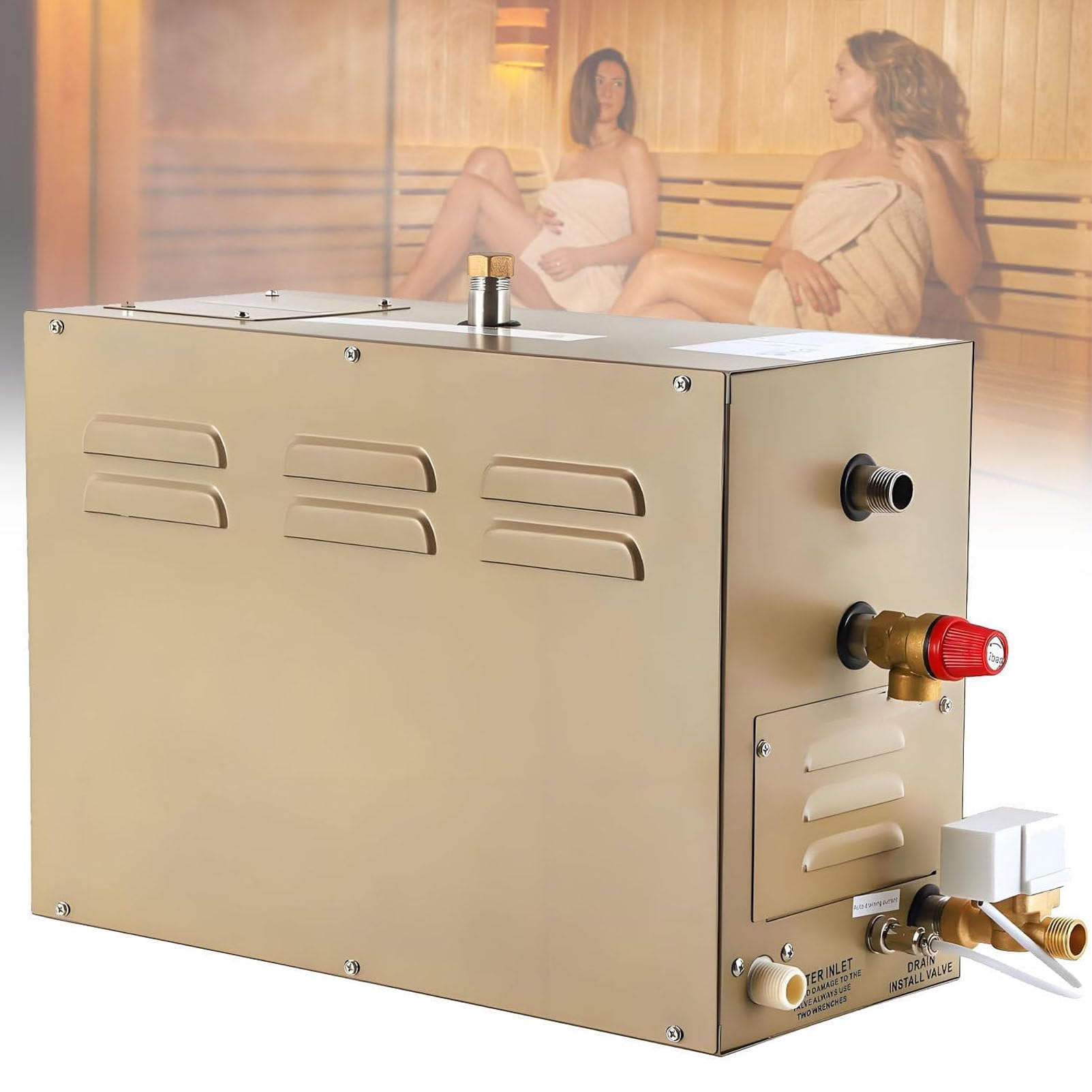 Caibendss Home Steam Bath Spa Generator Kit,Aromatherapy Steam Nozzle 4.5KW