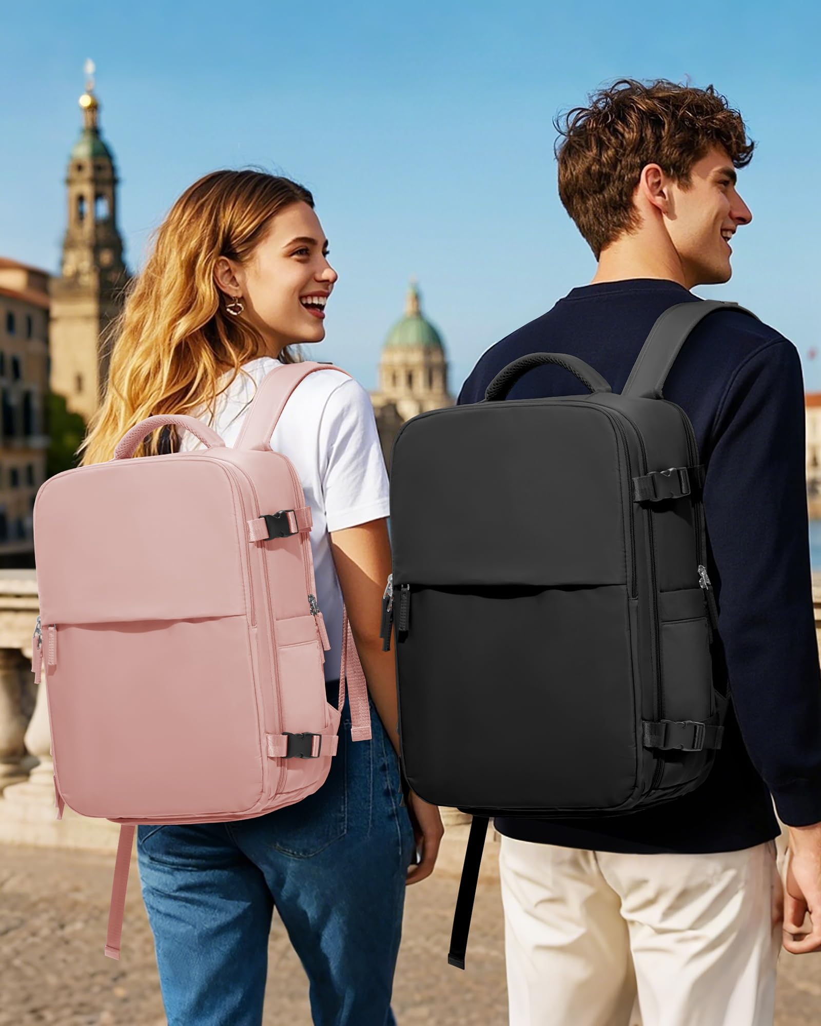 SZLX Zaino Ryanair 40x30x20 Sottovuoto Bagaglio a Mano 40x20x25 Sottovuoto Borse da Cabina per Easyjet 45x36x20 Zaino da Viaggio Donna con Porta USB, Borsa Impermeabile Adatto a PC da 14 Pollici