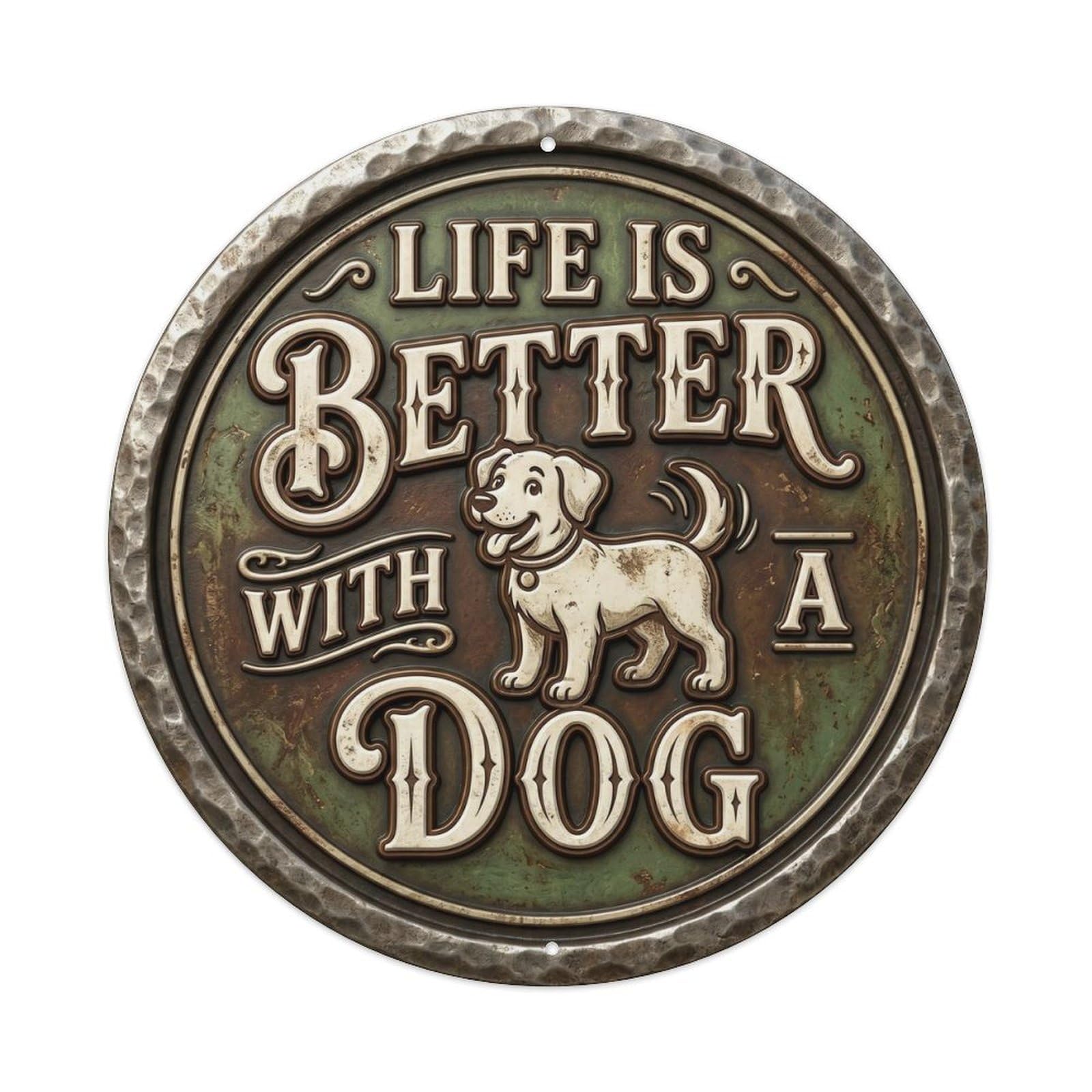Life Is Better with Dog Classic Bedroom Display Slogans Metal Tin Sign