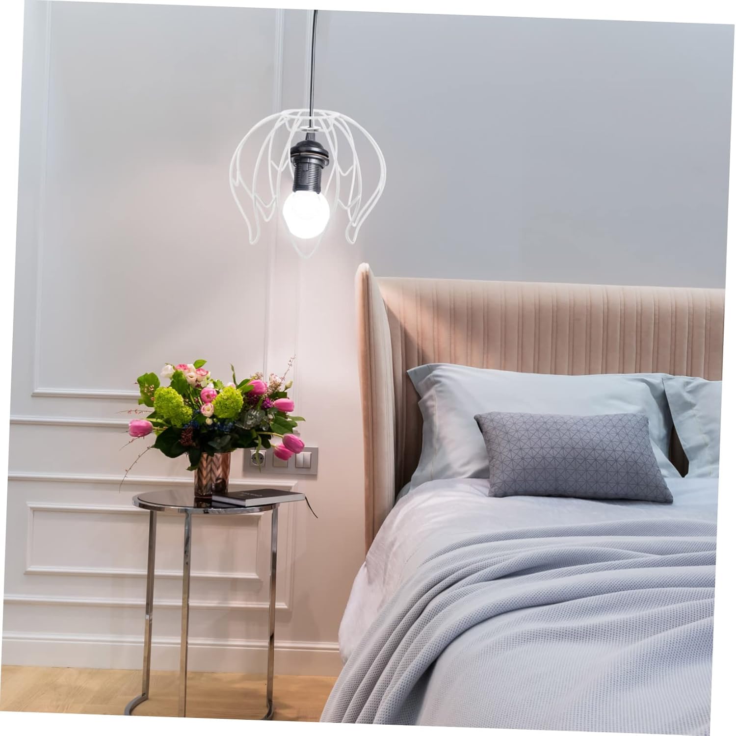 Uonlytech Sturdy Wire Lamp Shade Frame DIY Lampshade Brackets Vintage Style Ceiling Light Frames for Table and Desk Lamps Easy to Install Design