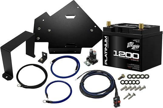 UTV Stereo 12V Sealed AGM Dual Battery Kit for Polaris Ranger 1500 | 1200 CA, 55AH | Add a Second Auxiliary Battery | SXS Powersports Non-Spillable, Maintenance-Free | Ships 100% Charged