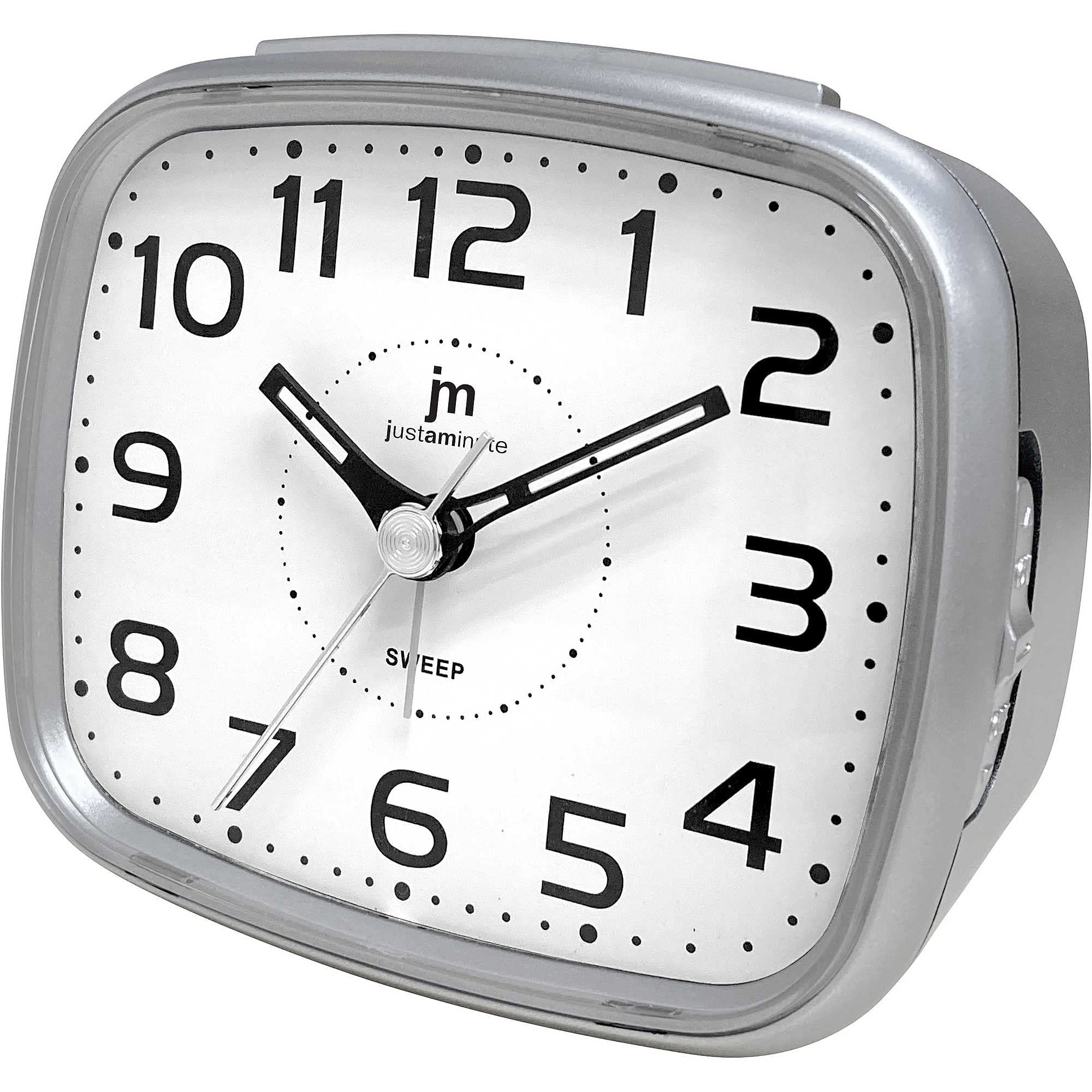 justaminute LOWELL SVEGLIA QUARZO ANALOGICA CON LUCE SNOOZE E SUONERIA IN 3 COLORI JA7093NBS (Silver)