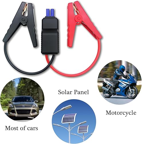Miniatura 4 de Cable de arranque EC5 de 10 AWG con abrazaderas de batería, abrazadera de clip de cocodrilo inteligente a EC5, cables de repuesto de arranque de