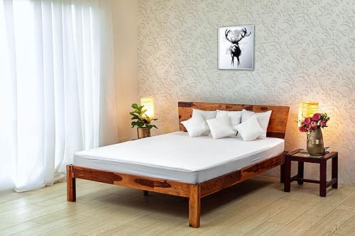 Q Quard Protector de colchón de bambú de alta calidad tamaño King  100% impermeable ajustable 18 pulgadas de profundidad bolsillo blanco, ultra