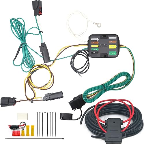 CARROFIX Kit de arnés de cableado de vehículo de ajuste personalizado con conector de remolque plano de 4 vías para Ford Transit-150 250 350 Connect