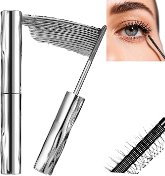 Ultimate Length & Curl Mascara For Women Look of Lash Extensions, Long-Lasting 4D Silk Fiber Mascara,Suitable for Sensitive Eyes Waterproof Smudge-proof Eyelash Strength   Black