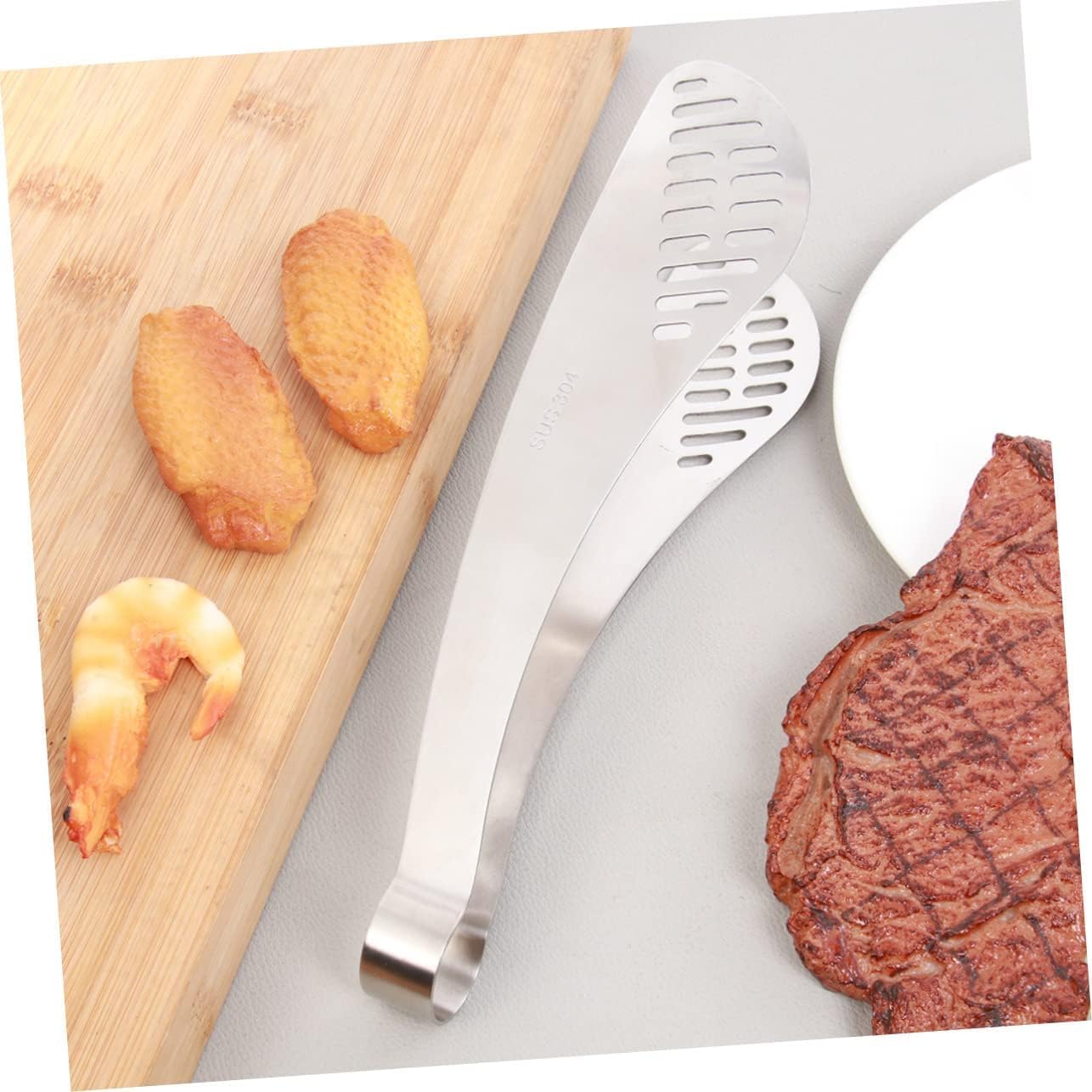 Cooking Tongs Stainless Steel Pliers Kitchen Gadget Barbeque Clamp Barbecue Clamp Bun Clip