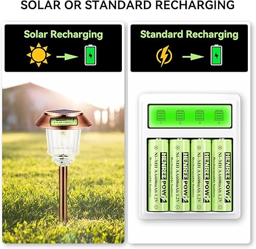 Miniatura 3 de Henreepow Baterías AA recargables de 1.2 V, baterías recargables AA de alta capacidad de 2000 mAh, capacidad real, 1500 ciclos de recarga, larga