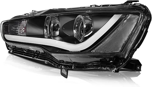 Miniatura 3 de SCITOO Faros delanteros para Mitsubishi Lancer 2008-2017, carcasa negra, reflector, lente transparente, lado del conductor y del pasajero