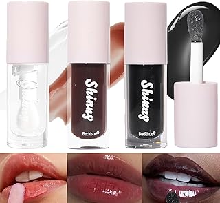 Brillo de labios negro translúcido, aceite de...