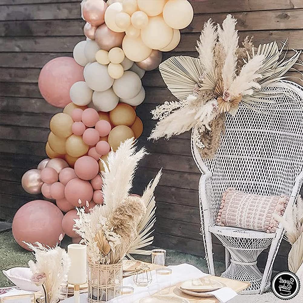 Ropniik96-Piece Balloon Arch Garland Kit Retro Apricot Pink Party Decoration Retro Apricot Pink White Latex Balloon Birthday Wedding Graduation Decoration Balloons