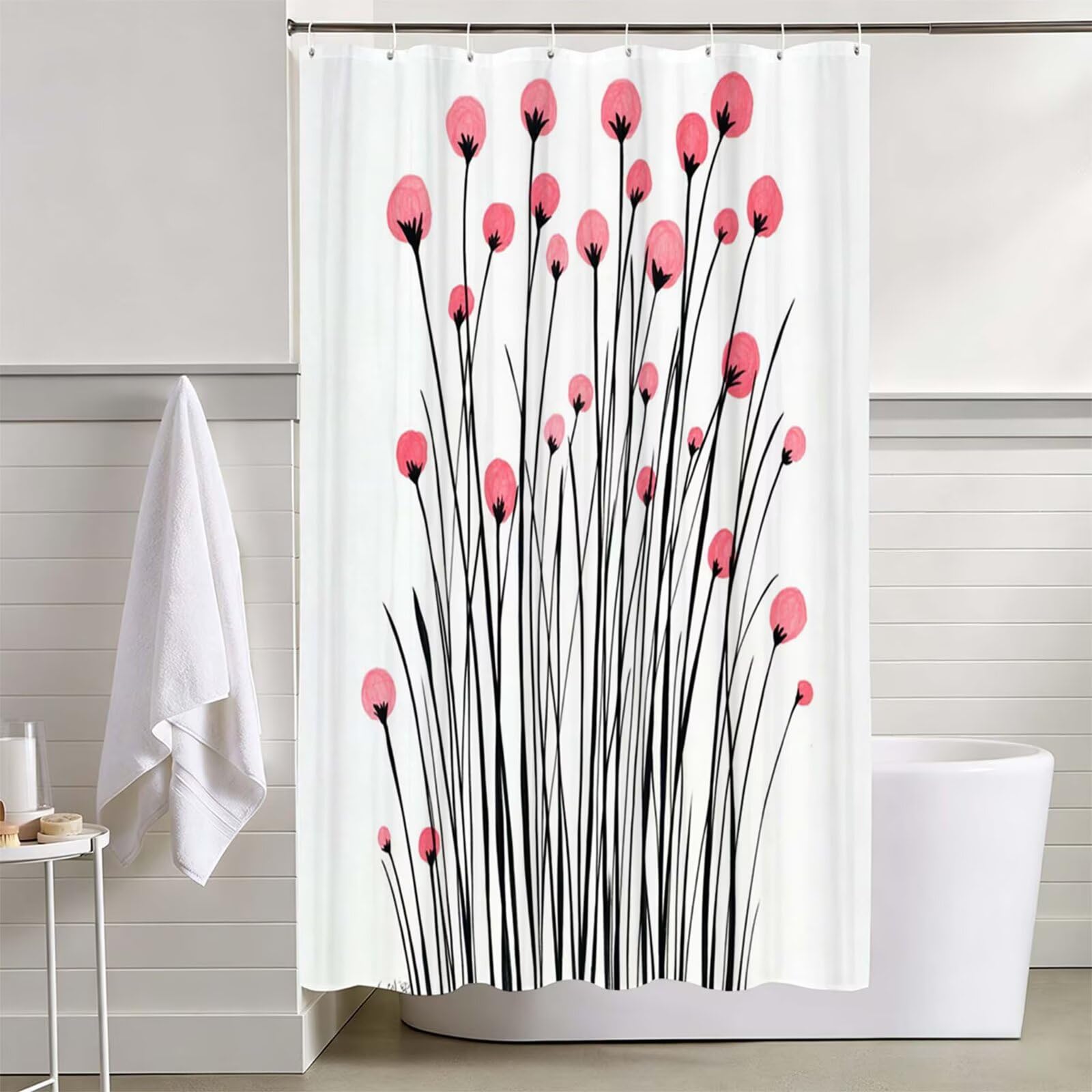 Duschvorhang Weiß, Duschvorhang 200x200cm D-461