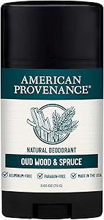 American Provenance Aluminum Free Natural Deodorant For Women and Men - Oud Wood and Spruce - 24 Hour Odor Protection - Cruelty Free - Made in the USA (1 pack)