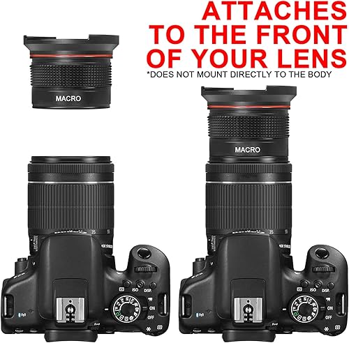 Miniatura 4 de 2.165 in 0.35x ojo de pez lente gran angular porción macro para Canon DSLR cámara 2.165 in rosca lente