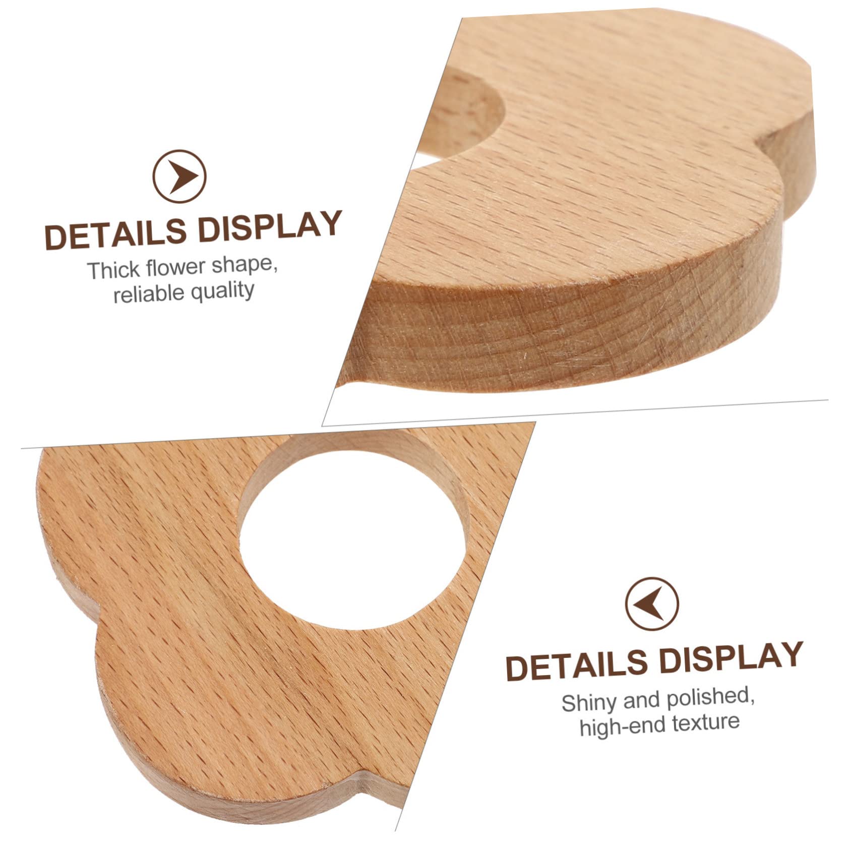 Posavasos de Madera 7 Piezas, Diseño Floral, Khaki