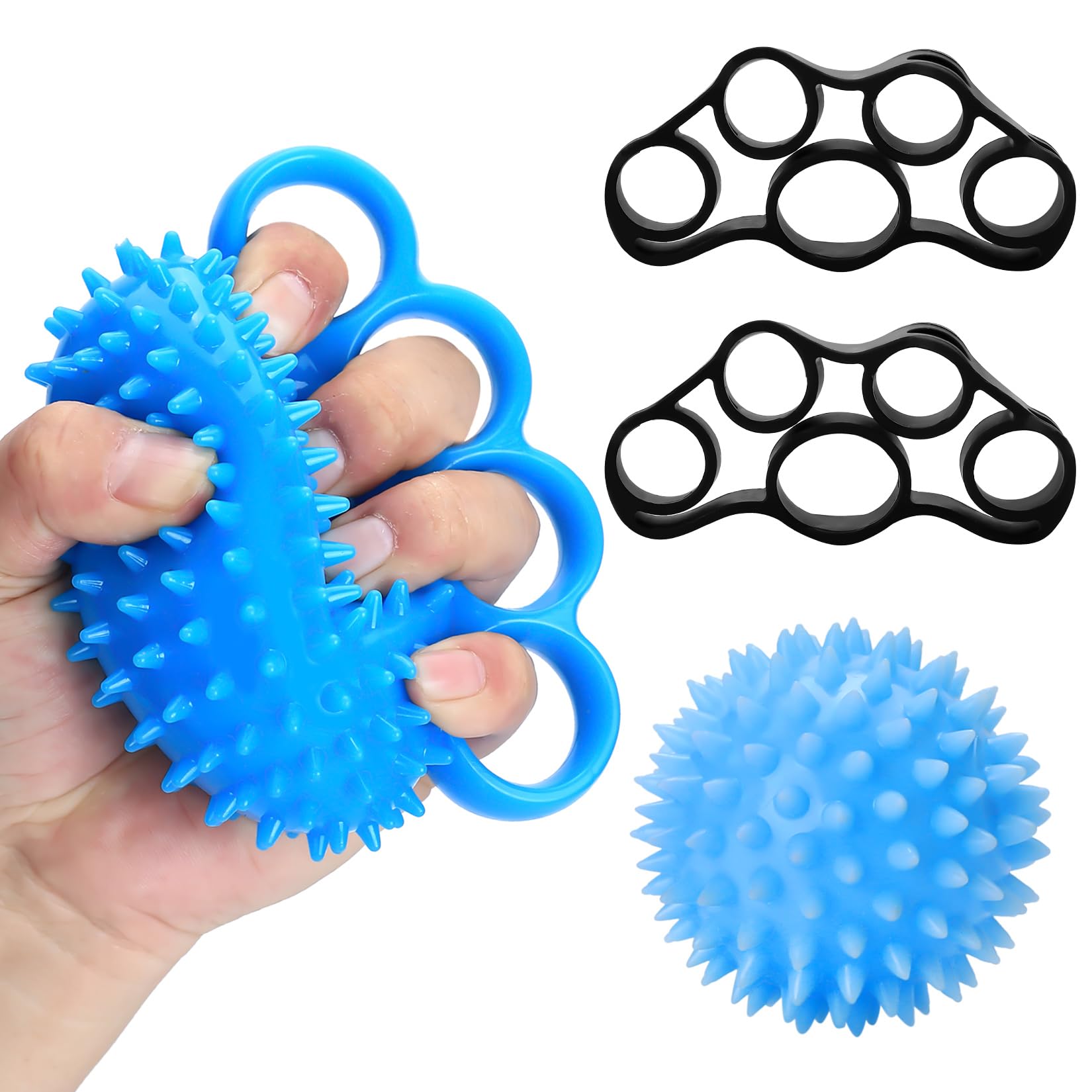 4 Set Hand Exercise Balls, Finger Exerciser & Hand Strengthener Grip