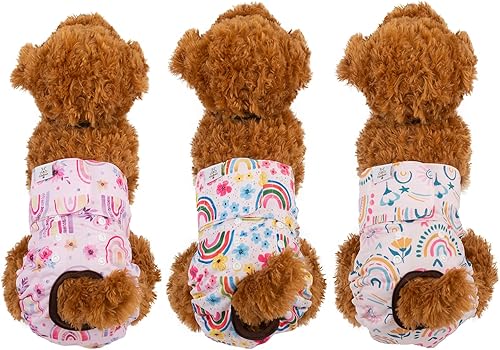 Miniatura 5 de CuteBone - Pañales para perras, paquete de 3 unidades, lavables, talla M, D35M