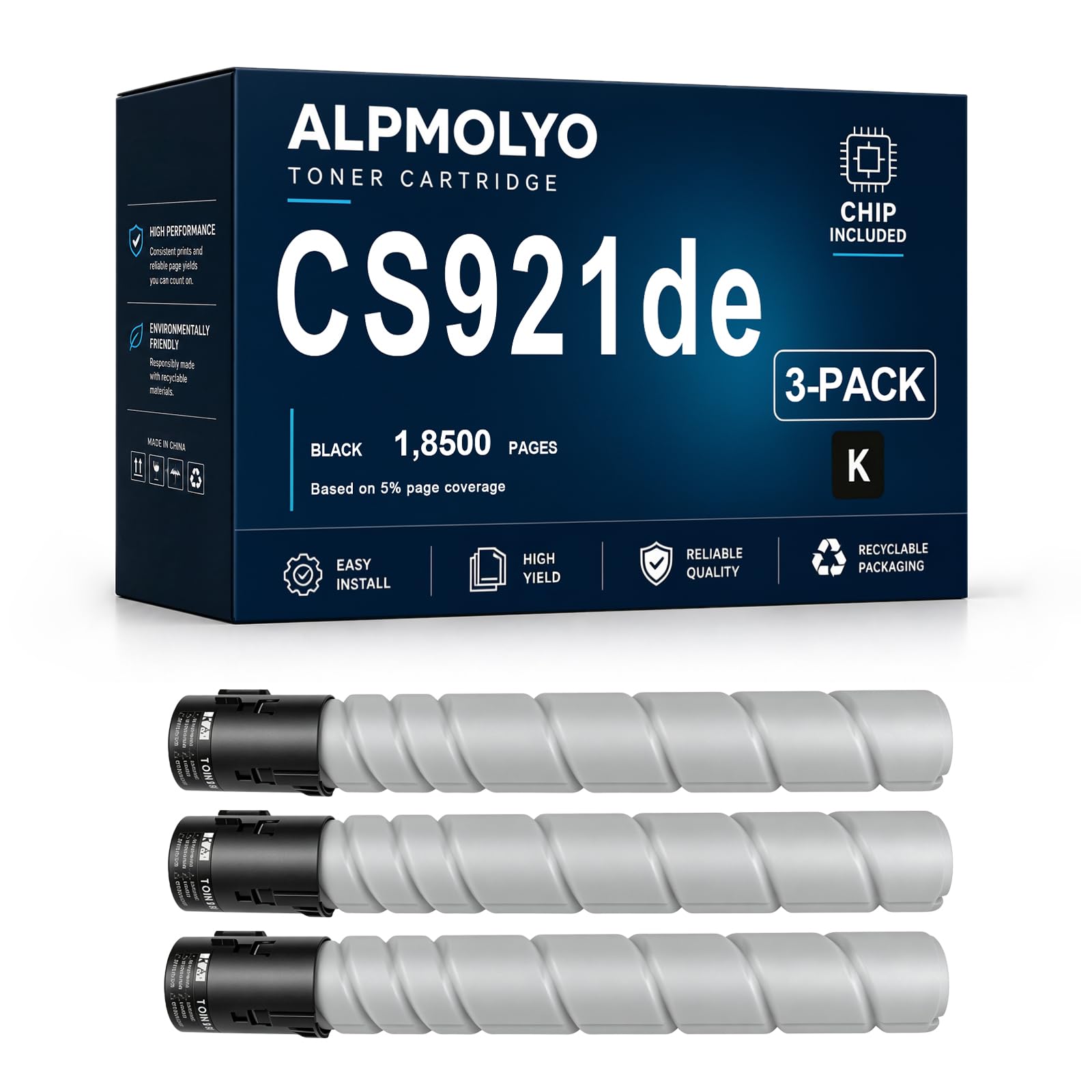 Sostituzione della cartuccia di toner CS921de ad alta resa per 76C00K0, compatibile con Lexmark CS921de CS923 CX921de 922de CX924dxe, con chip