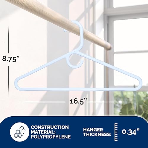 Miniatura 3 de Perchas de plástico ultra resistentes, fabricadas en Estados Unidos, colgador blanco pesado, paquete de 28