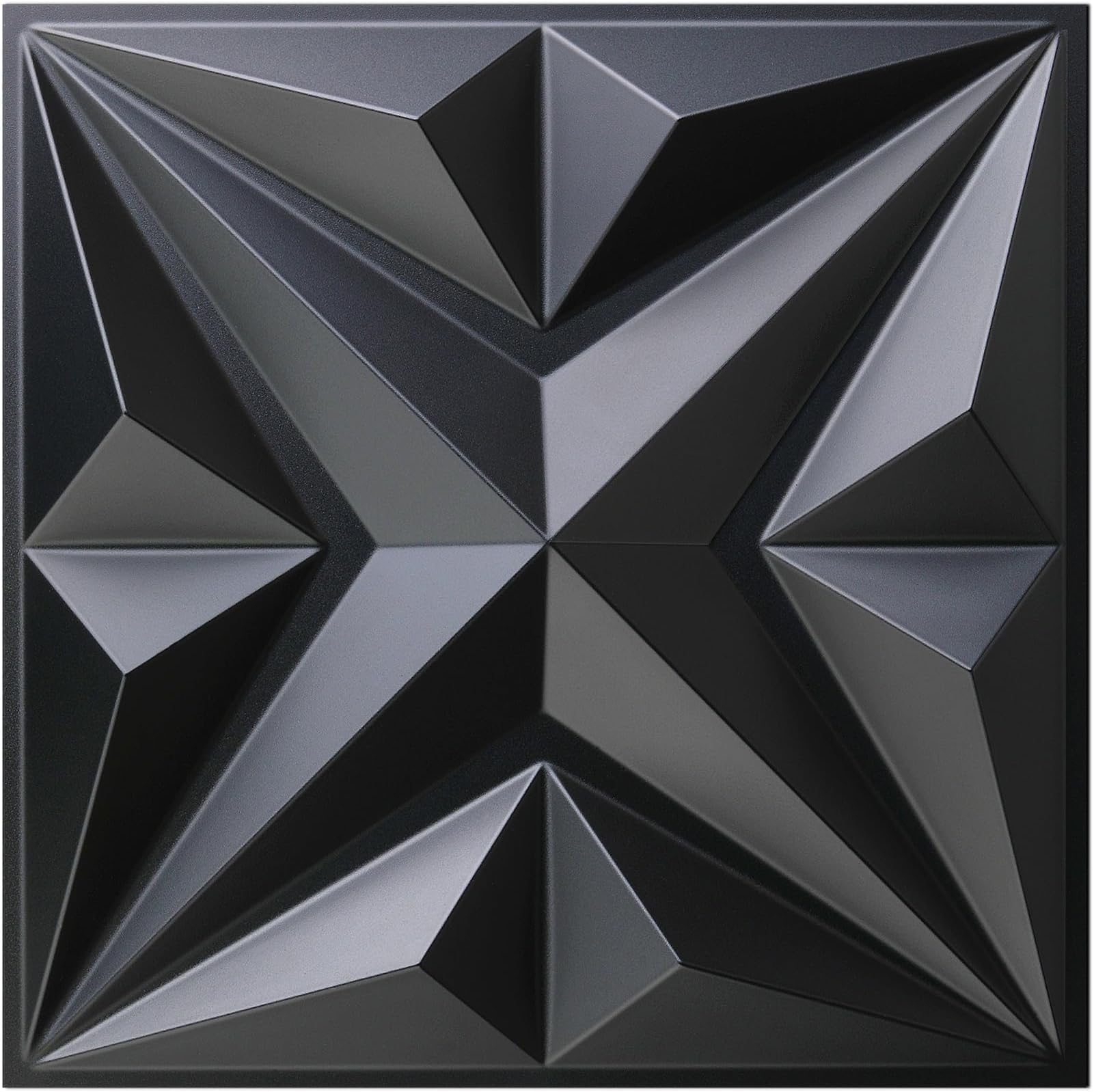MIX3D Decorative 3D Wall Panels Star Textured PVC Wall Panels for Interior Wall Decor, 12''x12'' Black Pack of 33 Tiles Cover 32 Sq Ft