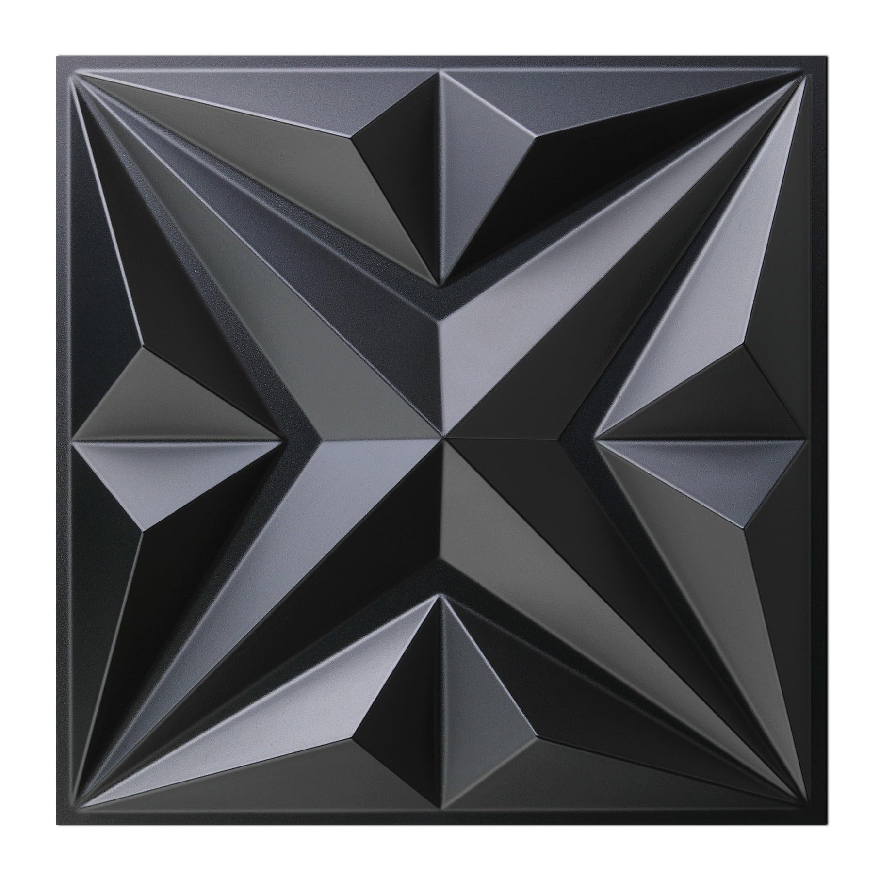 MIX3D Decorative 3D Wall Panels Star Textured PVC Wall Panels for Interior Wall Decor, 12''x12'' Black Pack of 33 Tiles Cover 32 Sq Ft