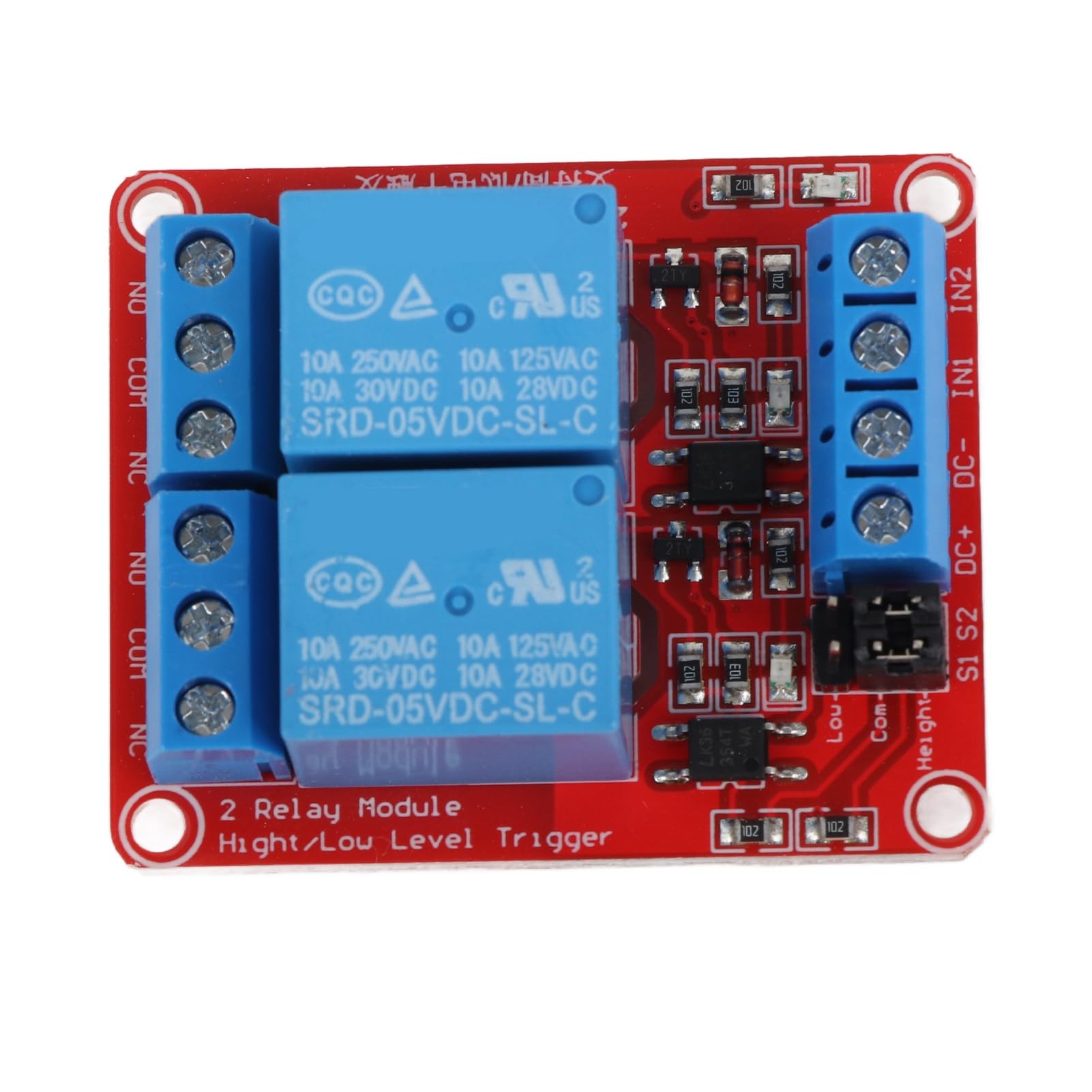 Amazon.com: 2 Channel Relay Module Optocoupler Isolation High Low