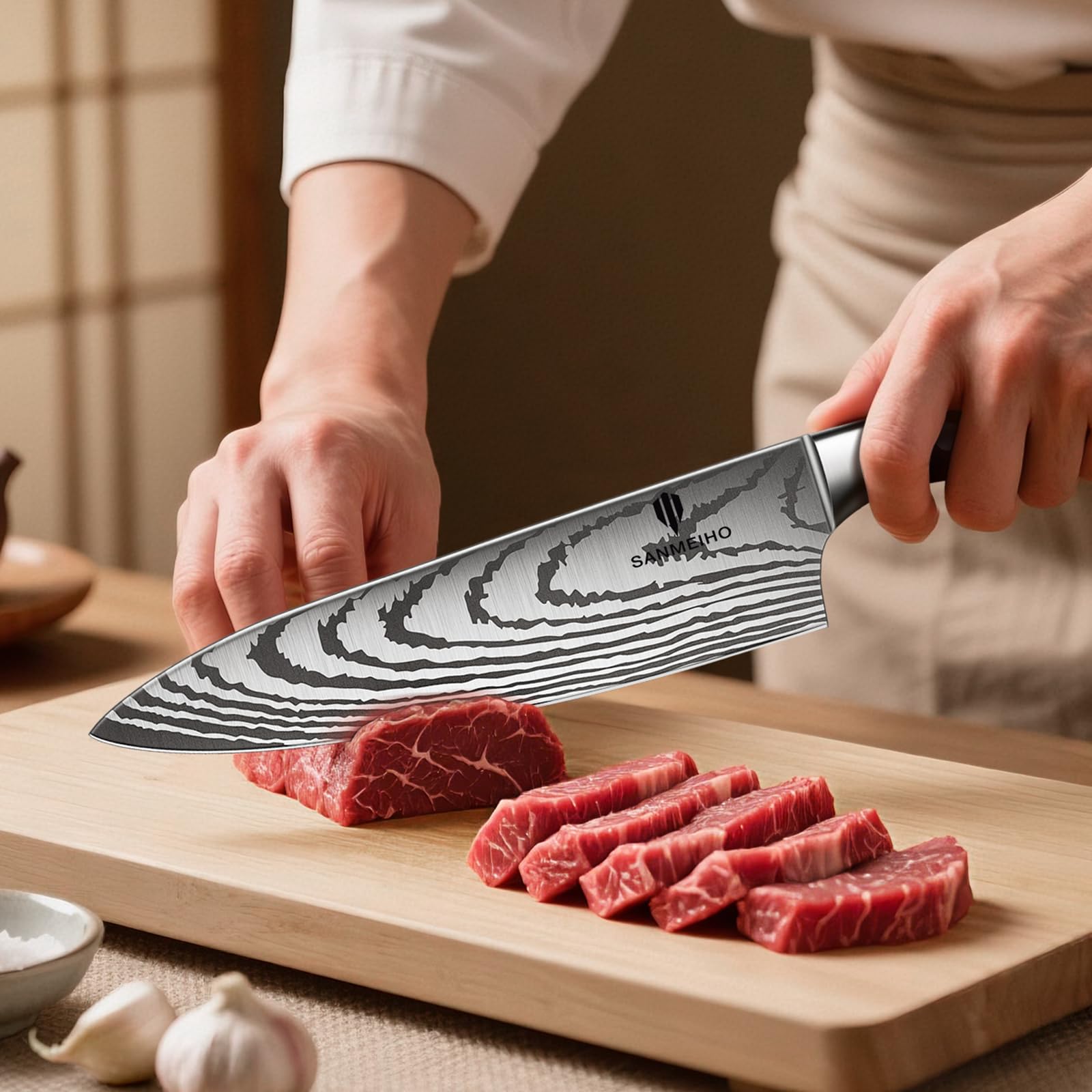 12-Piece Magnetic Knife Set with In-Block Sharpener & 2-Tier Stand — Amazon image 7