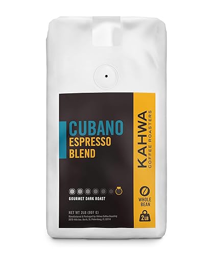 Miniatura 1 de Kahwa Cuban - Granos de café cubanos mezcla de café tostado oscuro café de grano entero bolsa de 2 lb