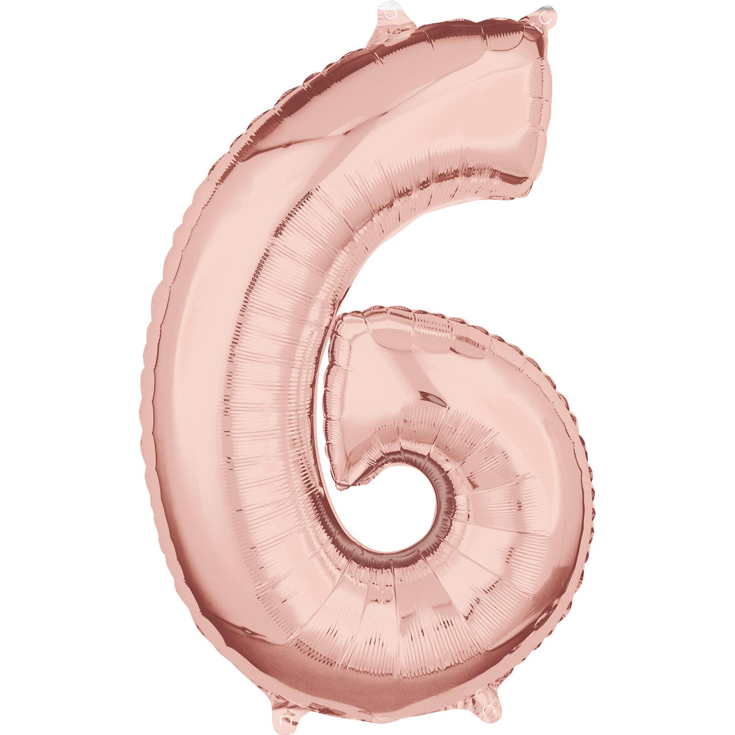 Amscan Anagram 3660101 - Number 6 Rose Gold Foil Balloon - 15"