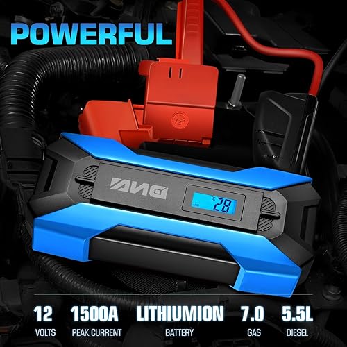 Miniatura 3 de DNA MOTORING 12V 1500A 15000 mAh Arrancador de batería portátil para auto, paquete de cargadores de batería, caja de puente, para hasta 7.0L de gas