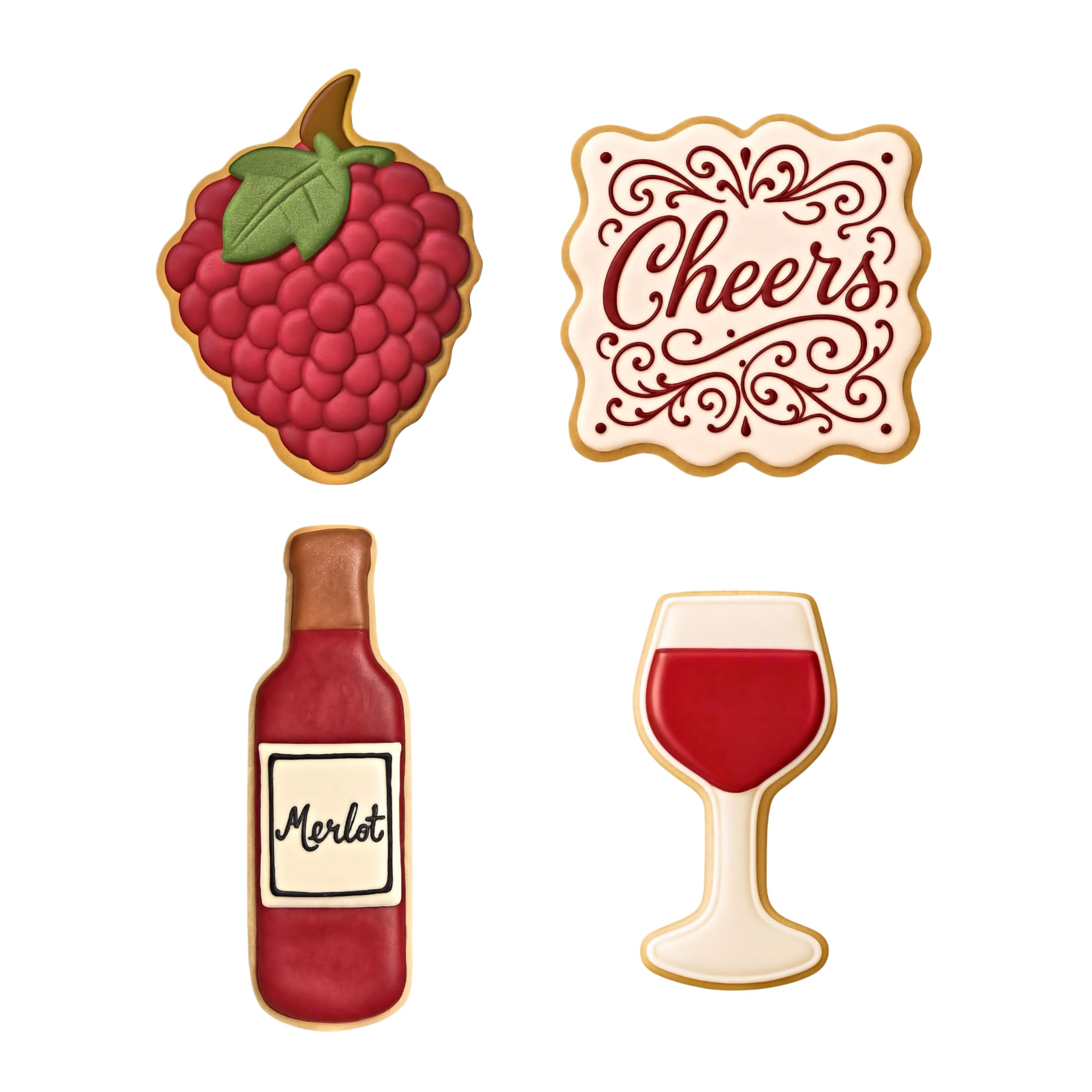 Juego de cortadores de galletas de vino (4 unidades)