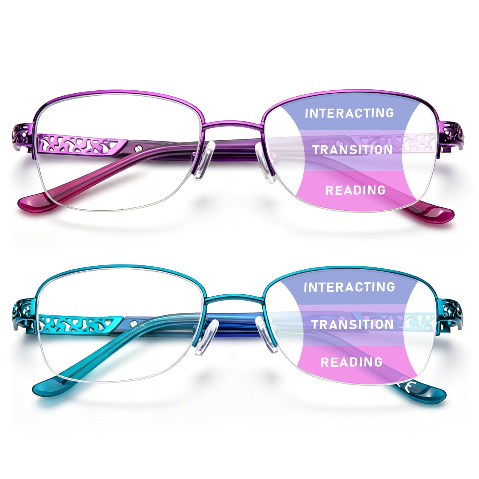 DEHOTRE Progressive Multifocal Reading Glasses Women Mid-Near Range