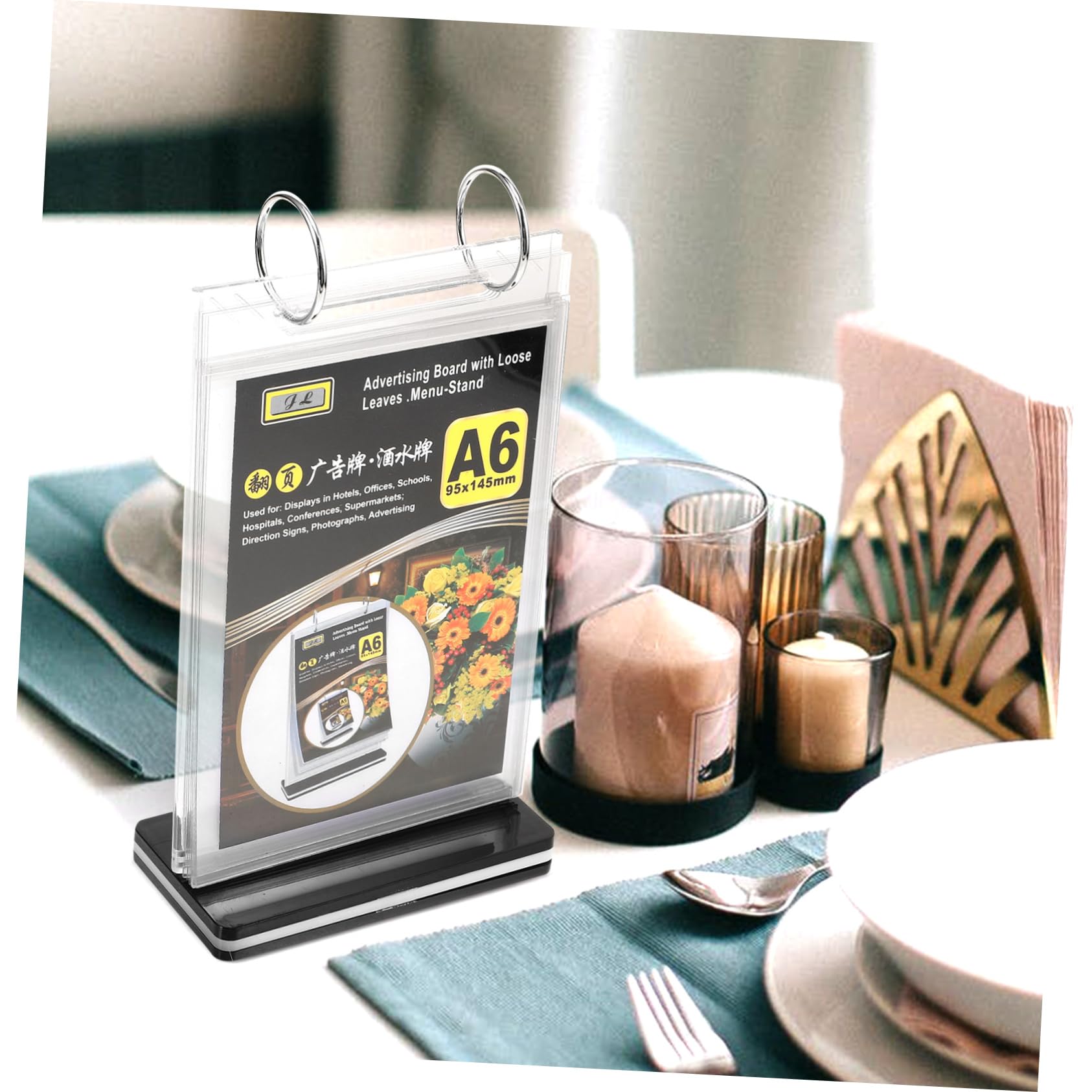 15piezas Soporte De Menú Vertical De Pvc Base Para Exhibición De Carteles Mesas Para Restaurantes y Supermercados