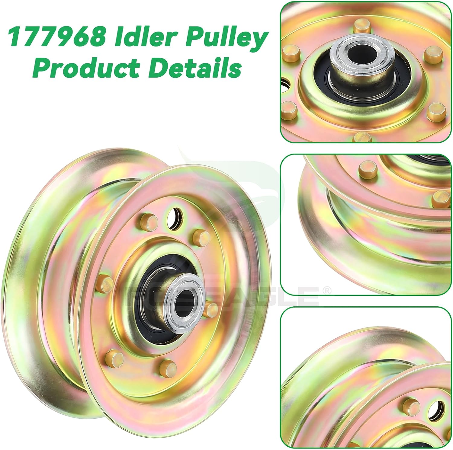 532177968 Idler Pulley with 532175820 Pulley 532189993 Pulley Replaces 532193197 596481401 532193195 532184058 532175080 21546308 for Husqvarna GTH2548 YTH2148 YTH2448 YTH2248 Ride Mowers