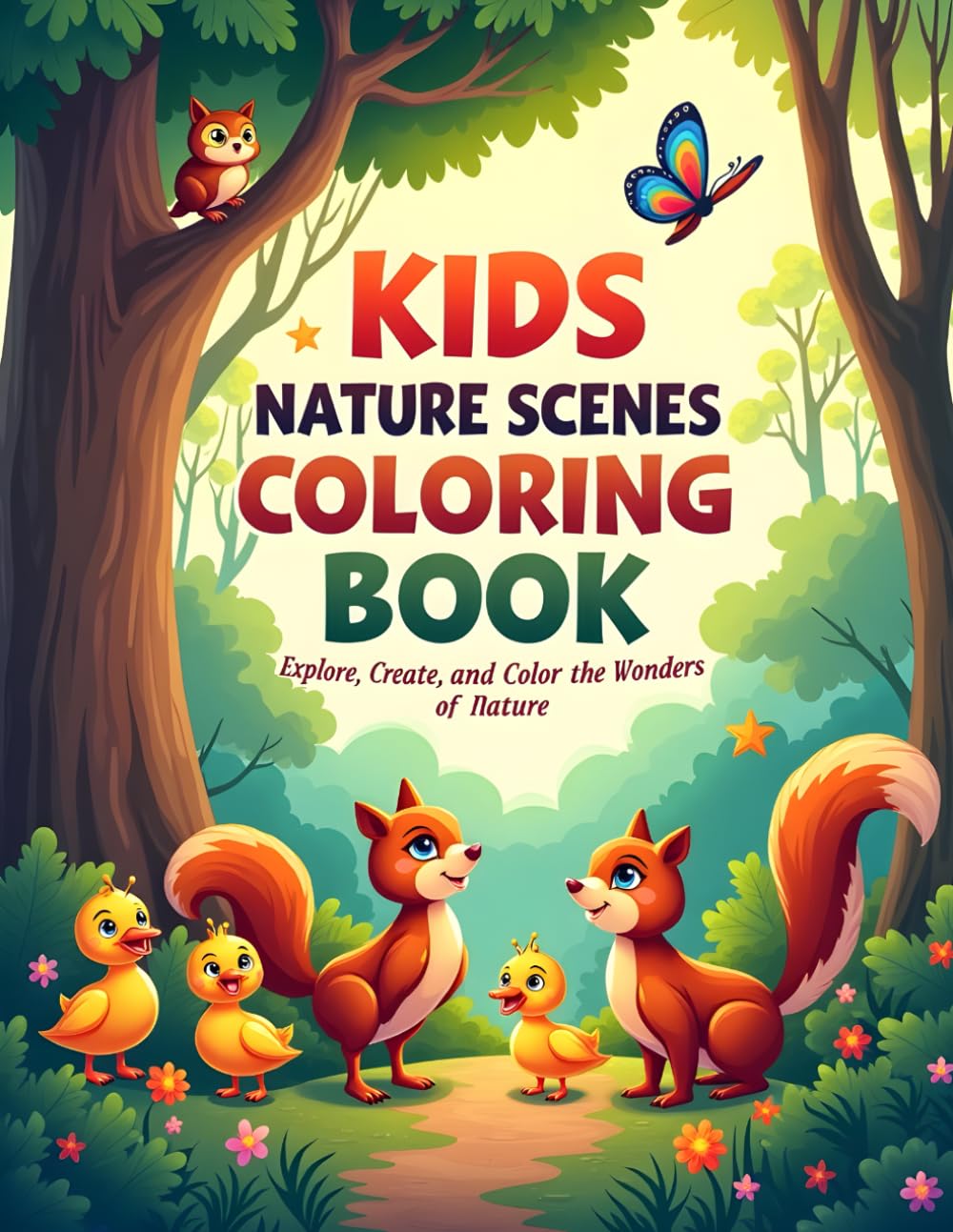 Kids Nature Scenes Coloring Book: Fun Forests, Animals & Outdoor Adventures to Color