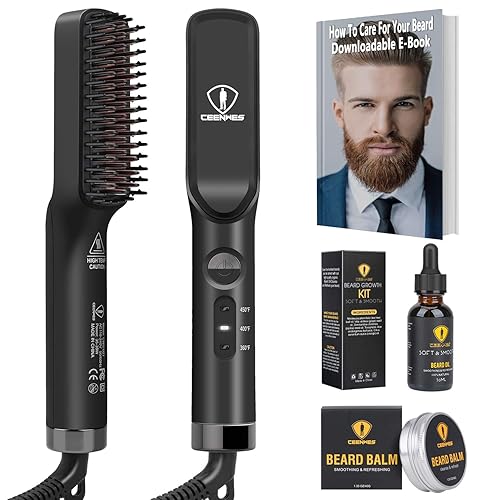 3 en 1 Brosse Lisseur a Barbe Hommes avec crème