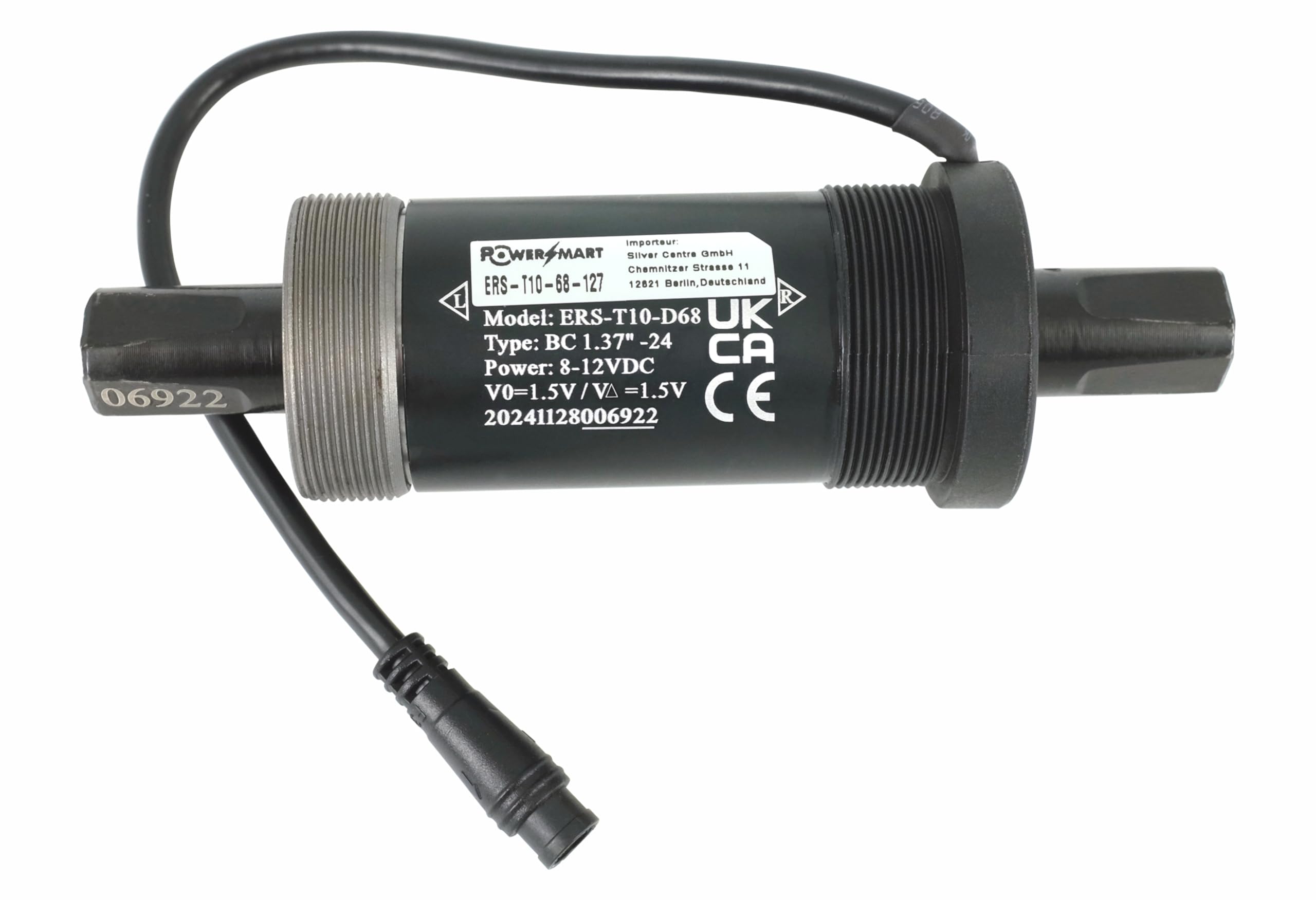 PowerSmart® eRider T10 Capteur de couple pour vélo électrique Pedelec en plusieurs tailles (68 x 127,5 mm)