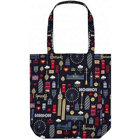 Amazon Co Jp 英国 Harrods ハロッズ グリッター ロンドン 携帯 エコバッグ ポケットショッパー 折りたたみバック 並行輸入品 シューズ バッグ