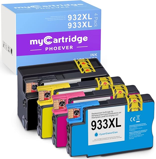 myCartridge PHOEVER Compatible for HP 932XL 933XL 932 933 XL for HP Officejet 6600 6700 6100 7110 7510 Printer Ink Cartridges