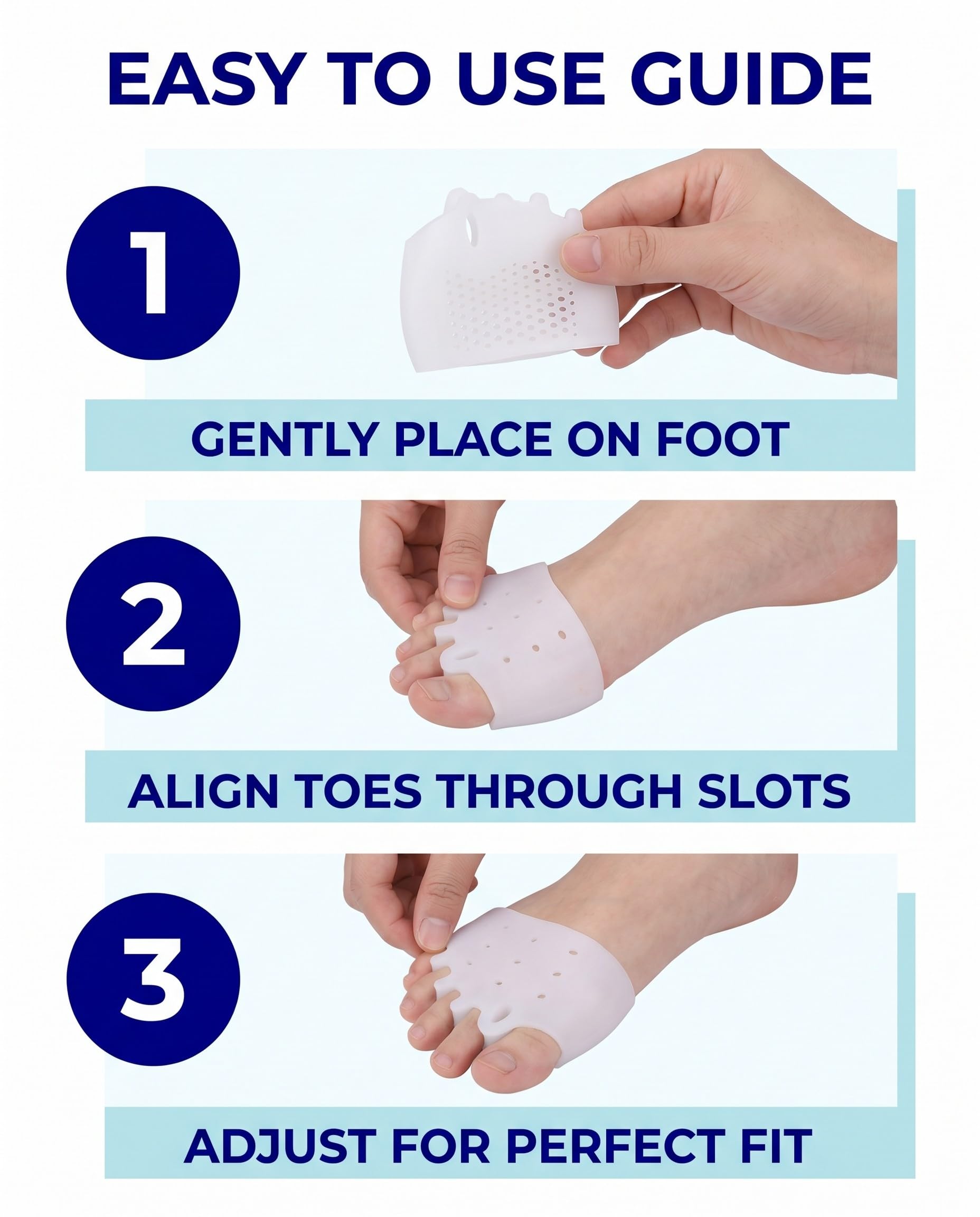4 Paia Cuscinetti Metatarsali in Silicone a Nido d'Ape 5 Dita, per Alluce Valgo, Dita a Martello, Metatarsalgia, Ammortizzanti, Sollievo Dolore 4 Colori