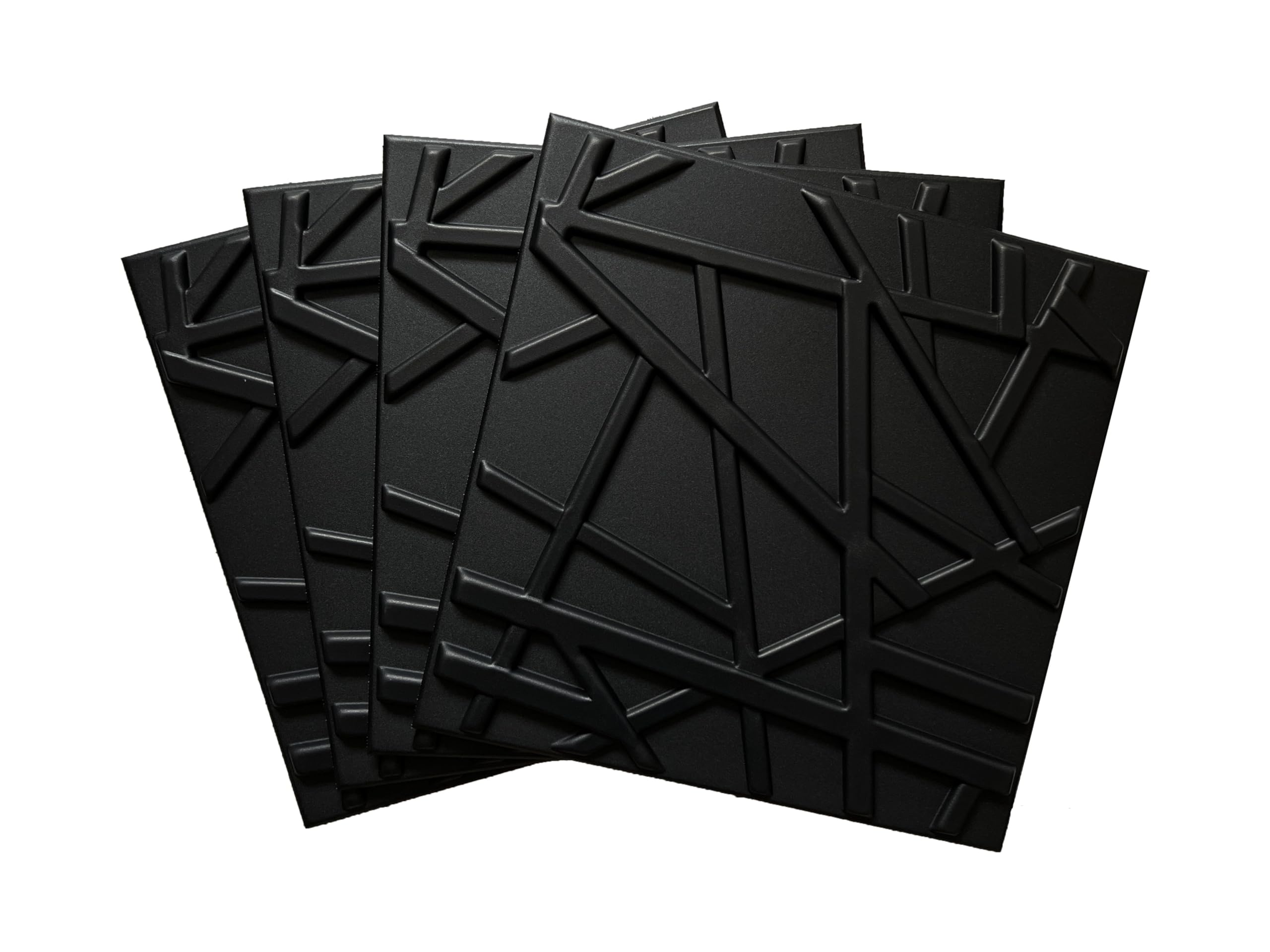 DECCART - Pannelli Decorativi Per Pareti 3D - Pannelli Murali - Pannello Decorativo Parete - Polistirolo PSE - 50x50 cm Line, Nero,5m2