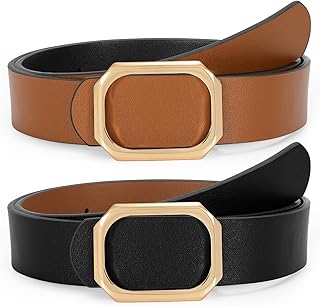 SUOSDEY Women Reversible Leather Belt for Jeans Pants Dresses Ladies Waist Belt, 1.3" Width