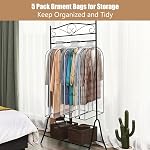 3 Pack 60" All Clear Garment Bags for Hanging Clothes Storage, 10" Gusseted Large Capacity Garment Rack Cover, Large Hanging Clothing Bag for Dress Gowns, Coats, Suit, Down Jacket