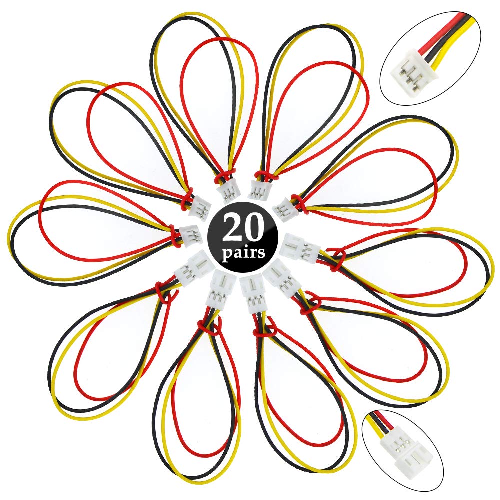 40 Stück JST PH 2,0 Mm 3-polige Stecker & Buchsen Mit Kabel – Für LED-Streifen, Modellbau & Elektronik