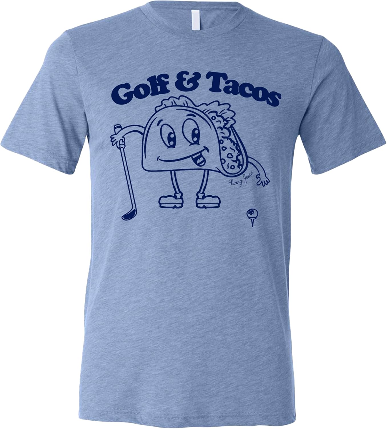 SwingJuice Golf T-Shirt Golf & Tacos Crew Neck Short Sleeve Funny Golf Shirt for Men and Women