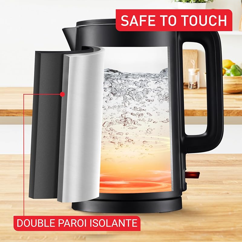 Tefal KO1408E0 1500W Elektromos Vízforraló Fekete Rozsdamentes Acél Belsővel